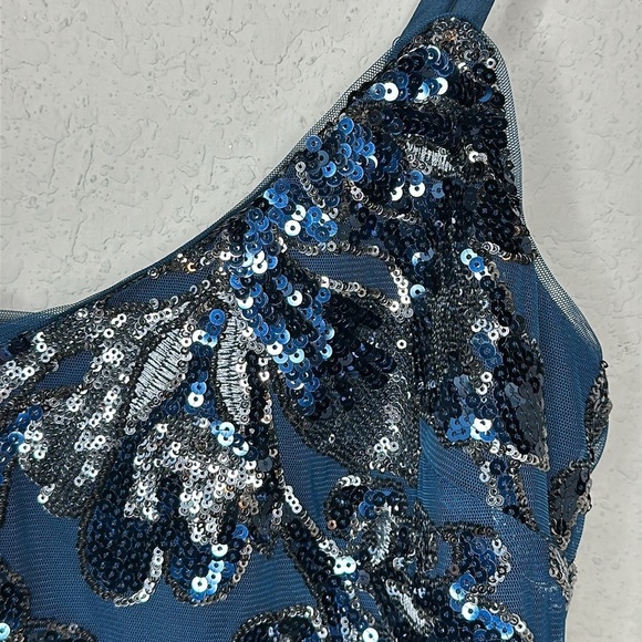NWT WHBM Blue Sequin Flower Cami Size Small - Picture 4 of 11